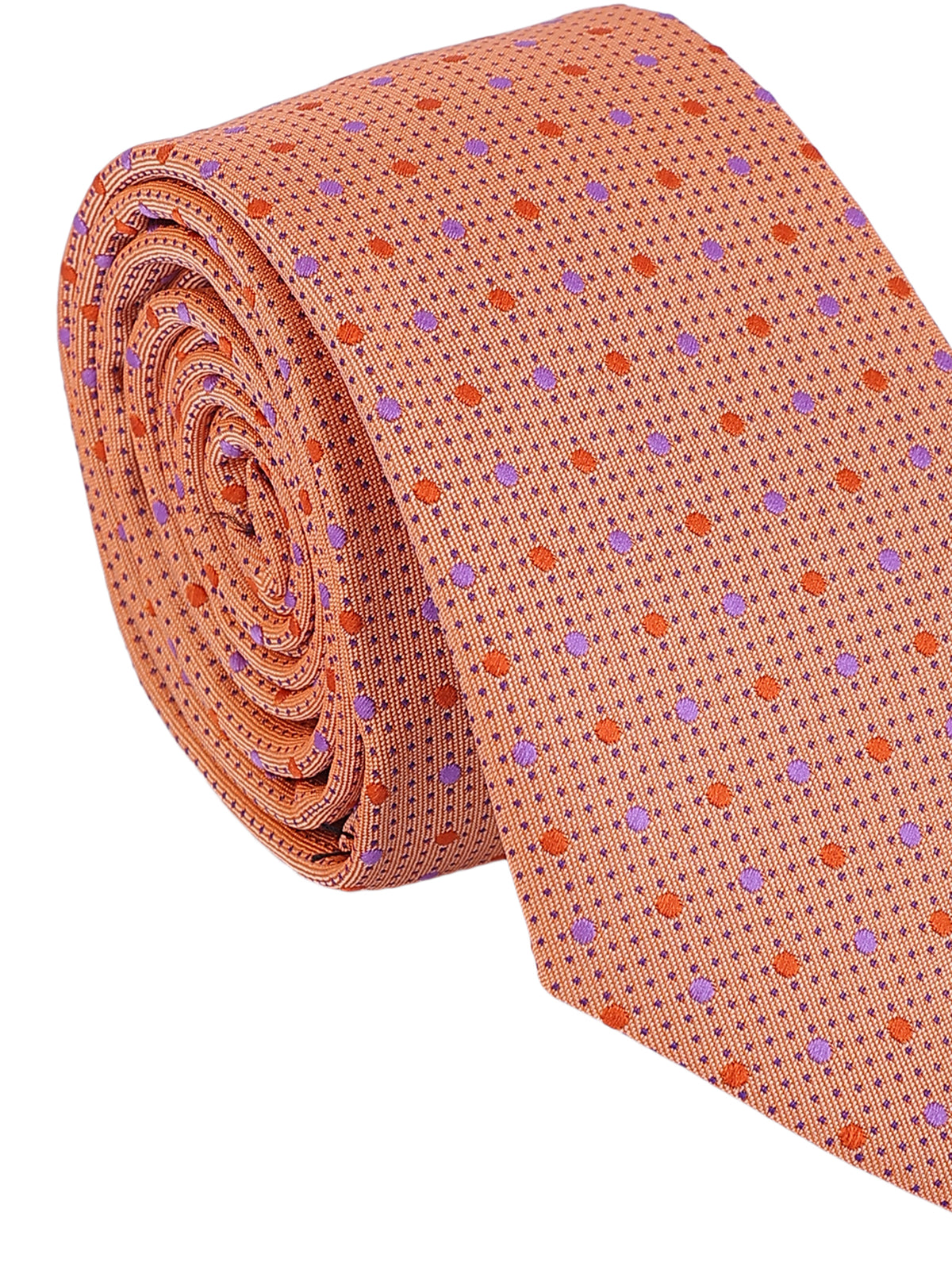 Aristocratic Peach and Lavender Polka Dot Necktie