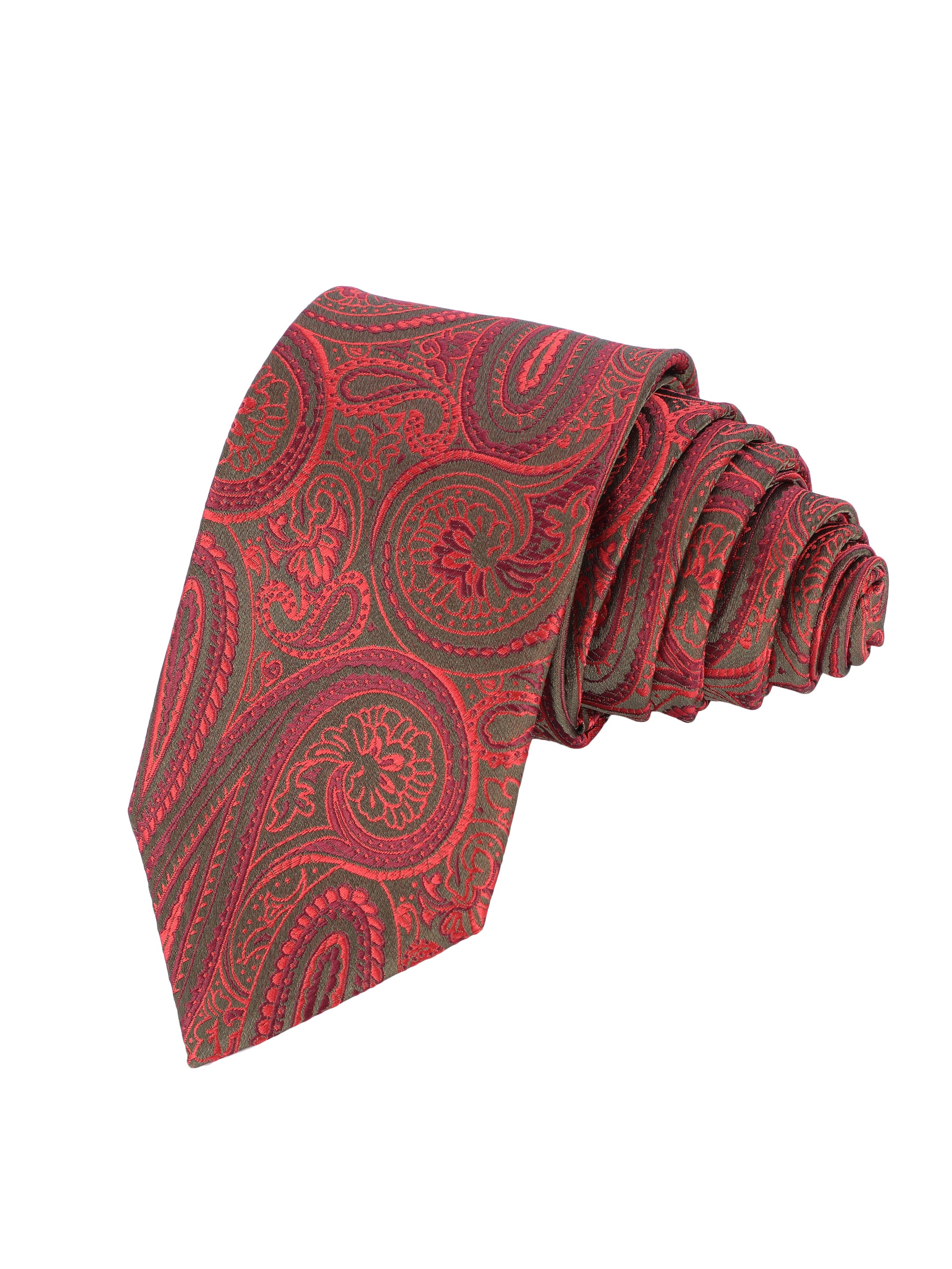 Red & Charcoal Paisley Necktie