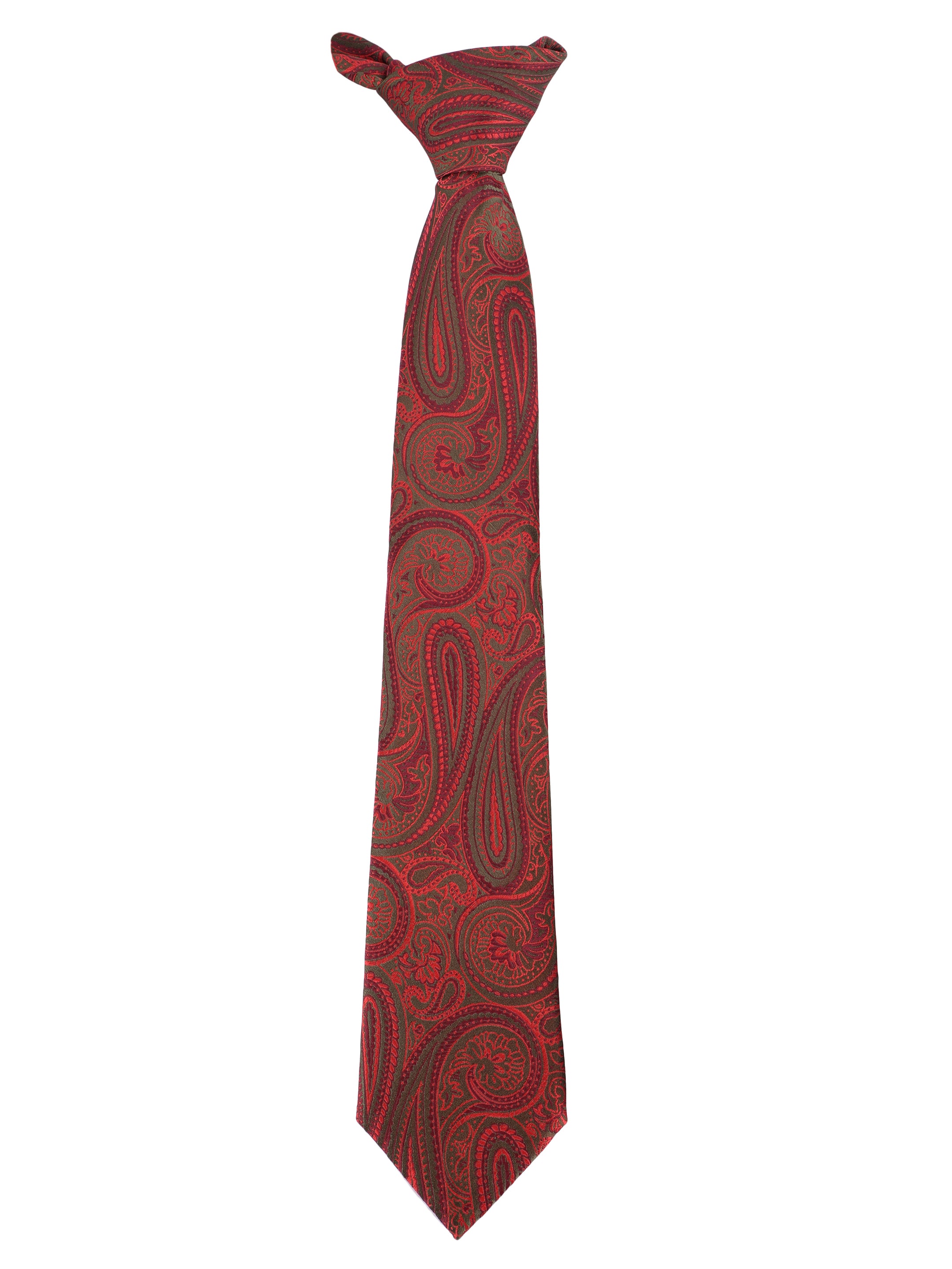 Red & Charcoal Paisley Necktie