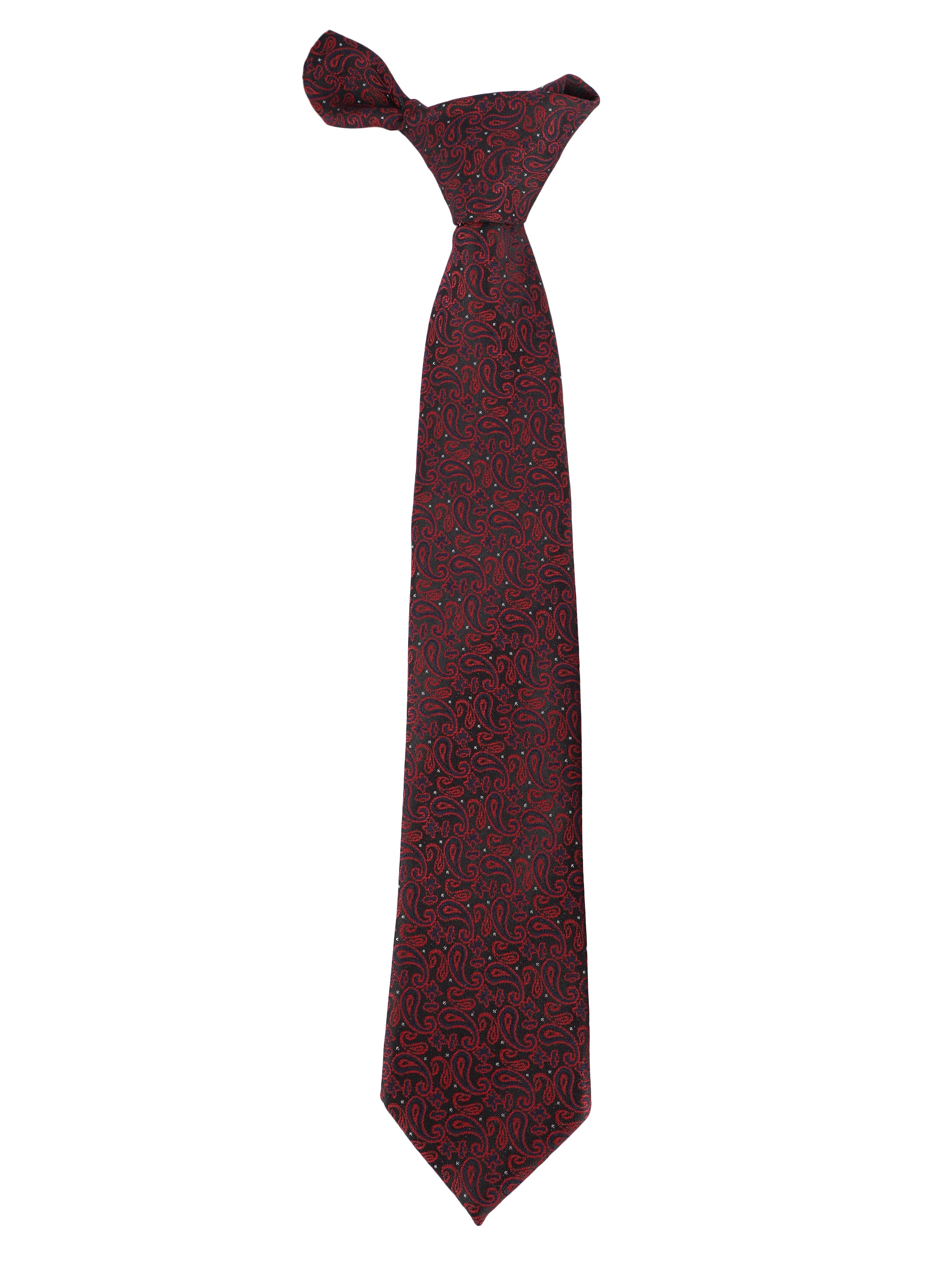 Maroon & Black Paisley Tie