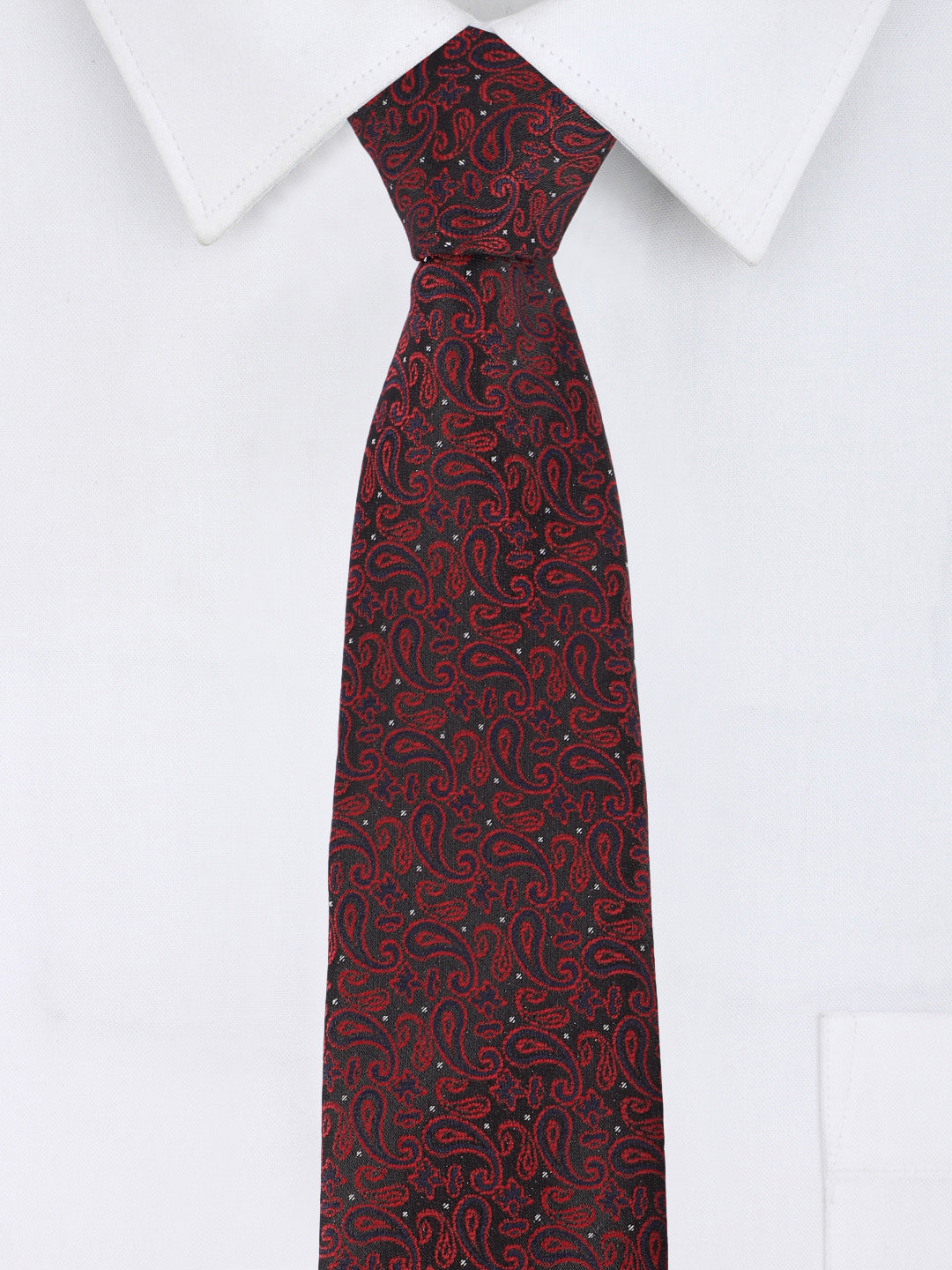 Maroon & Black Paisley Tie