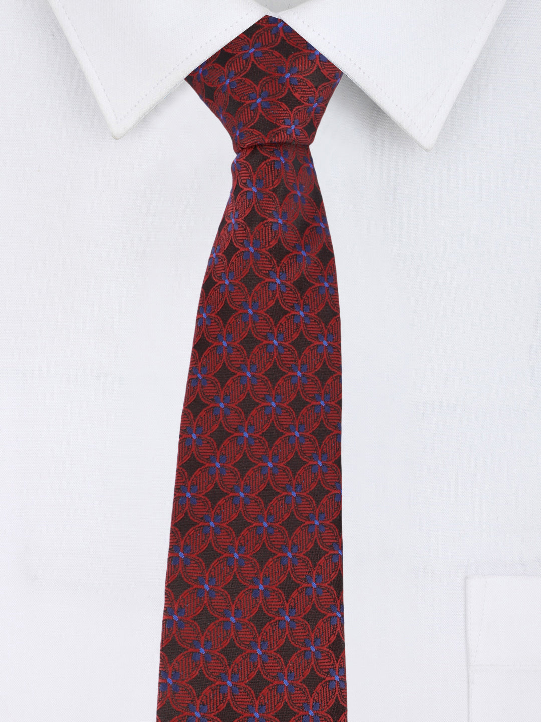 Maroon Geometric Necktie