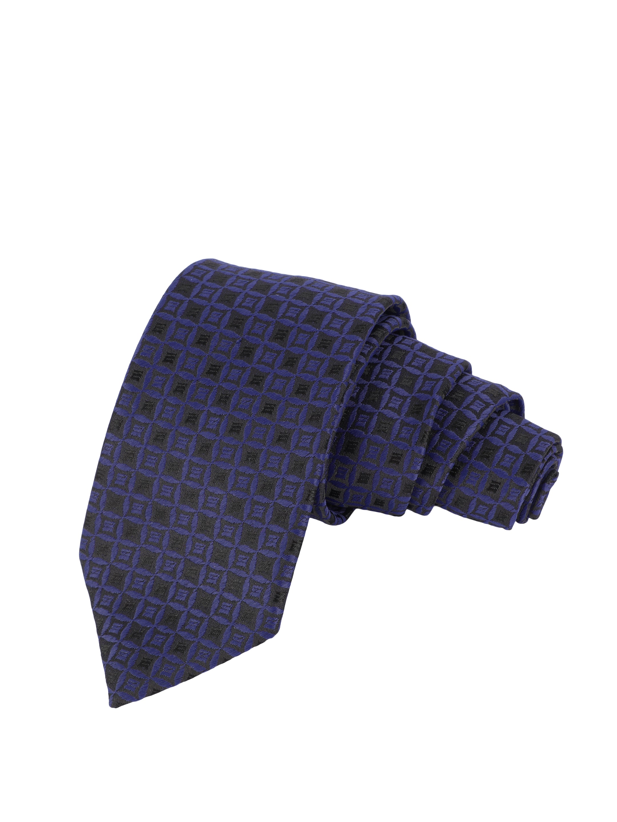 Blue & Black Geometric Necktie