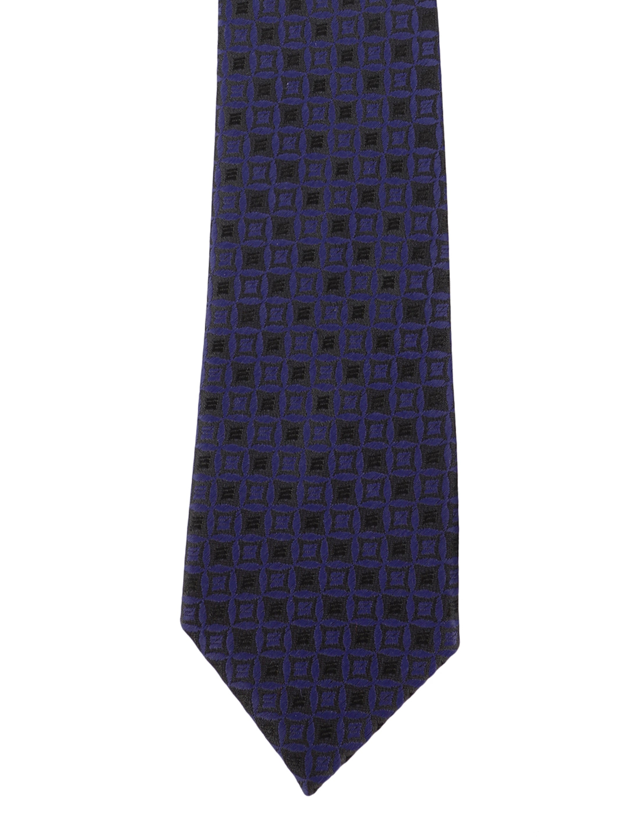 Blue & Black Geometric Necktie