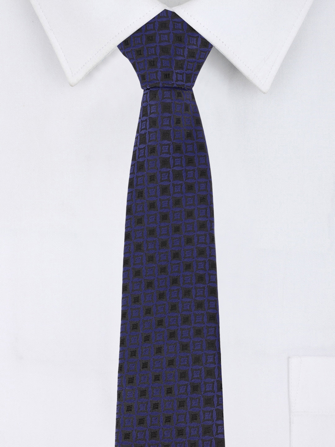 Blue & Black Geometric Necktie