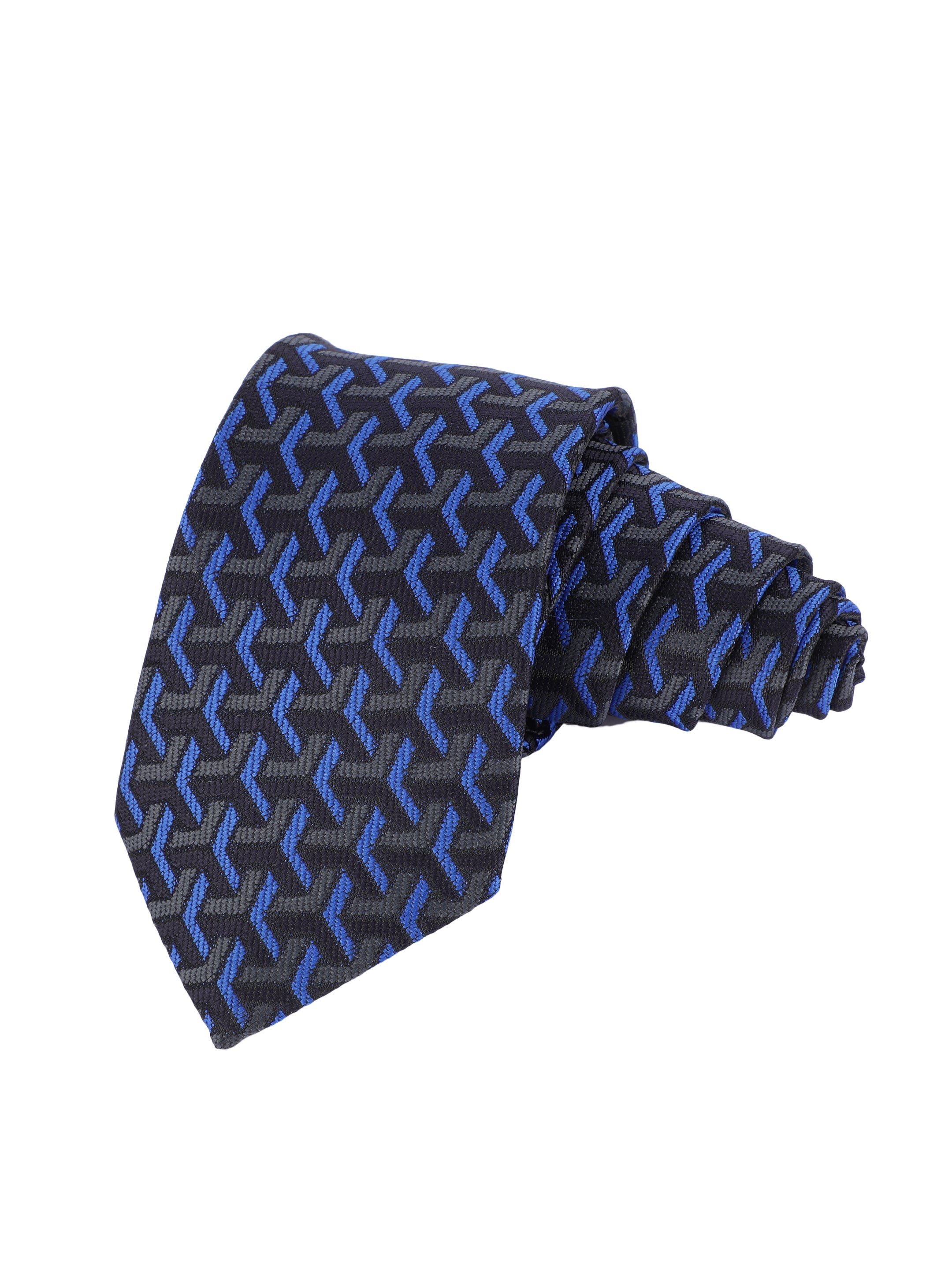 Geometric Black & Blue Tie