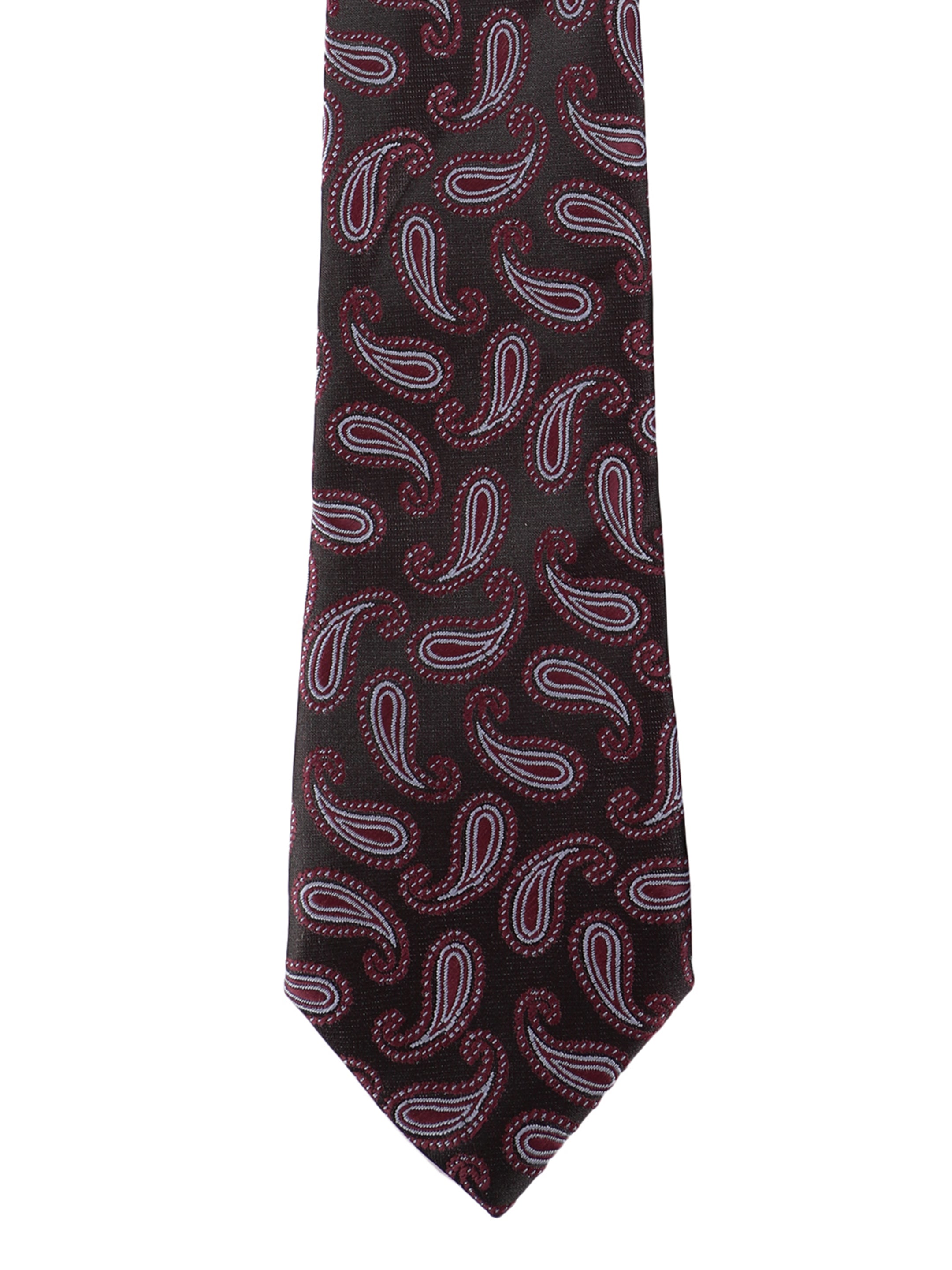 Black Maroon Paisley Tie