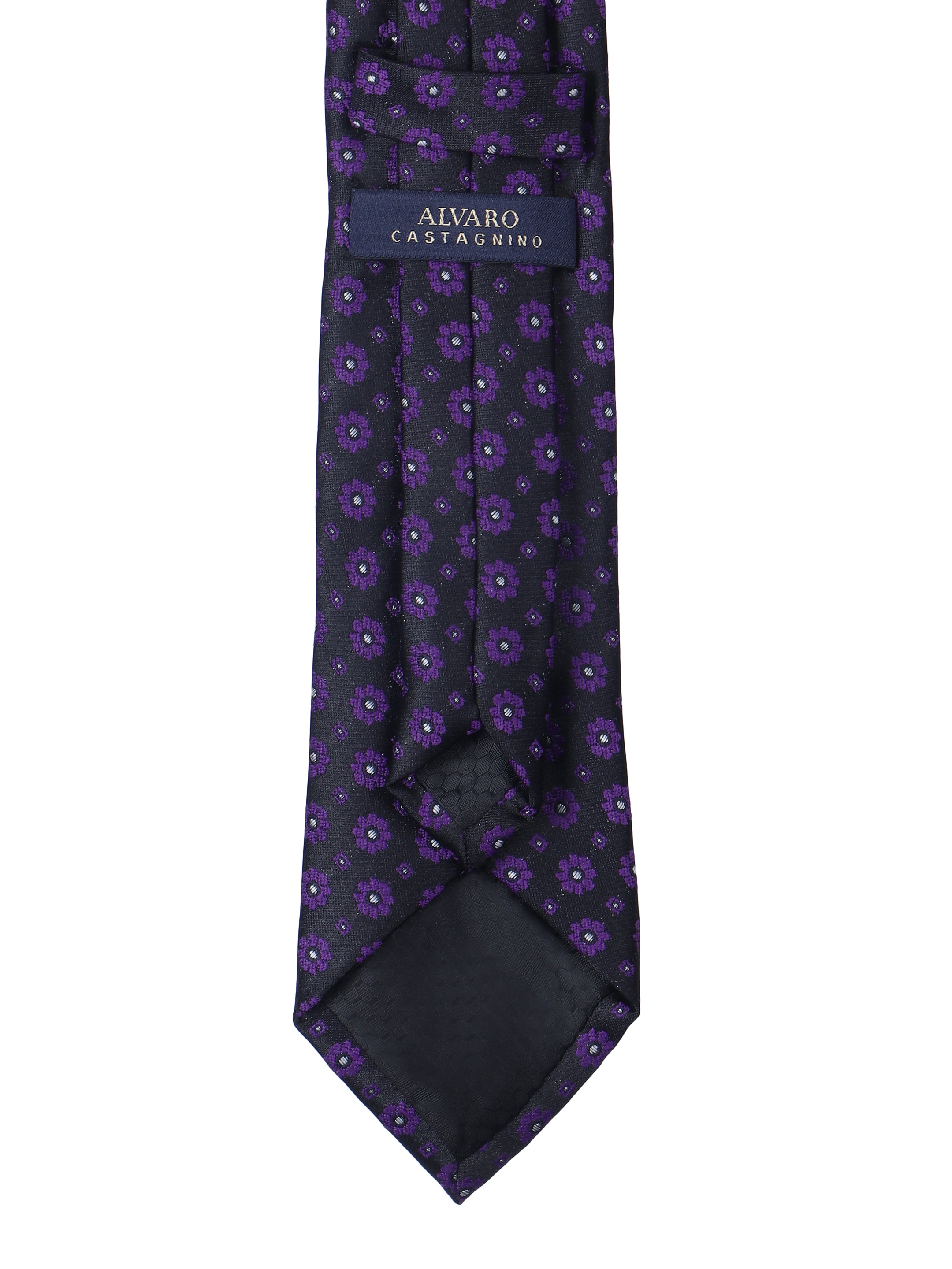 Black & Purple Floral Tie