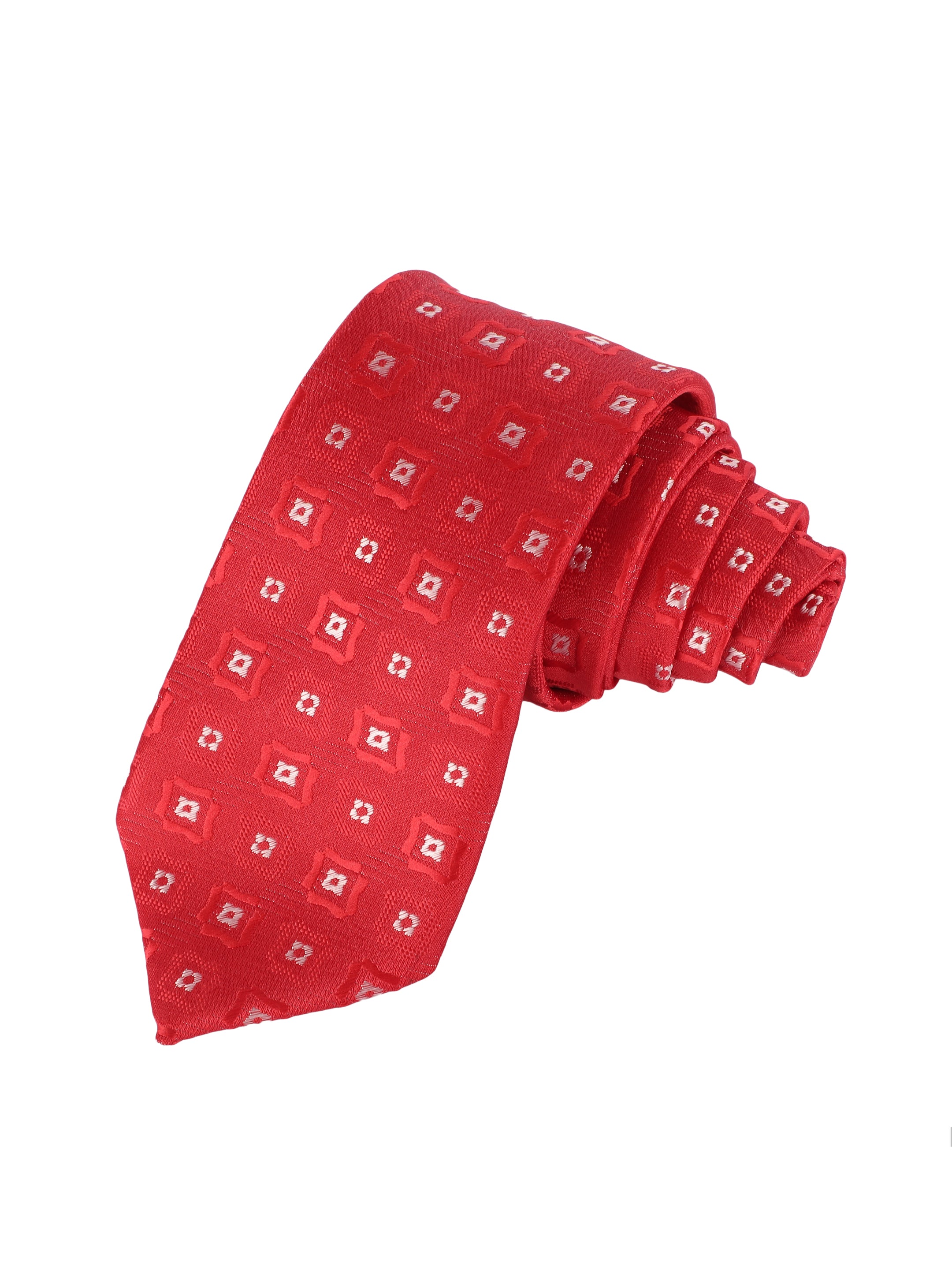 Red Square Medallion Tie