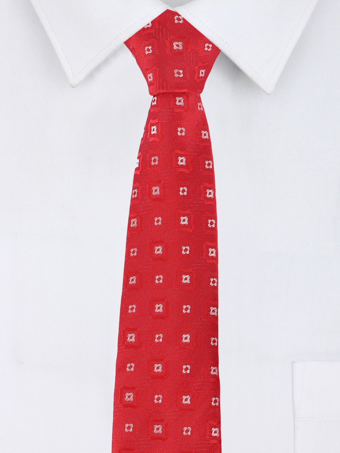 Red Square Medallion Tie