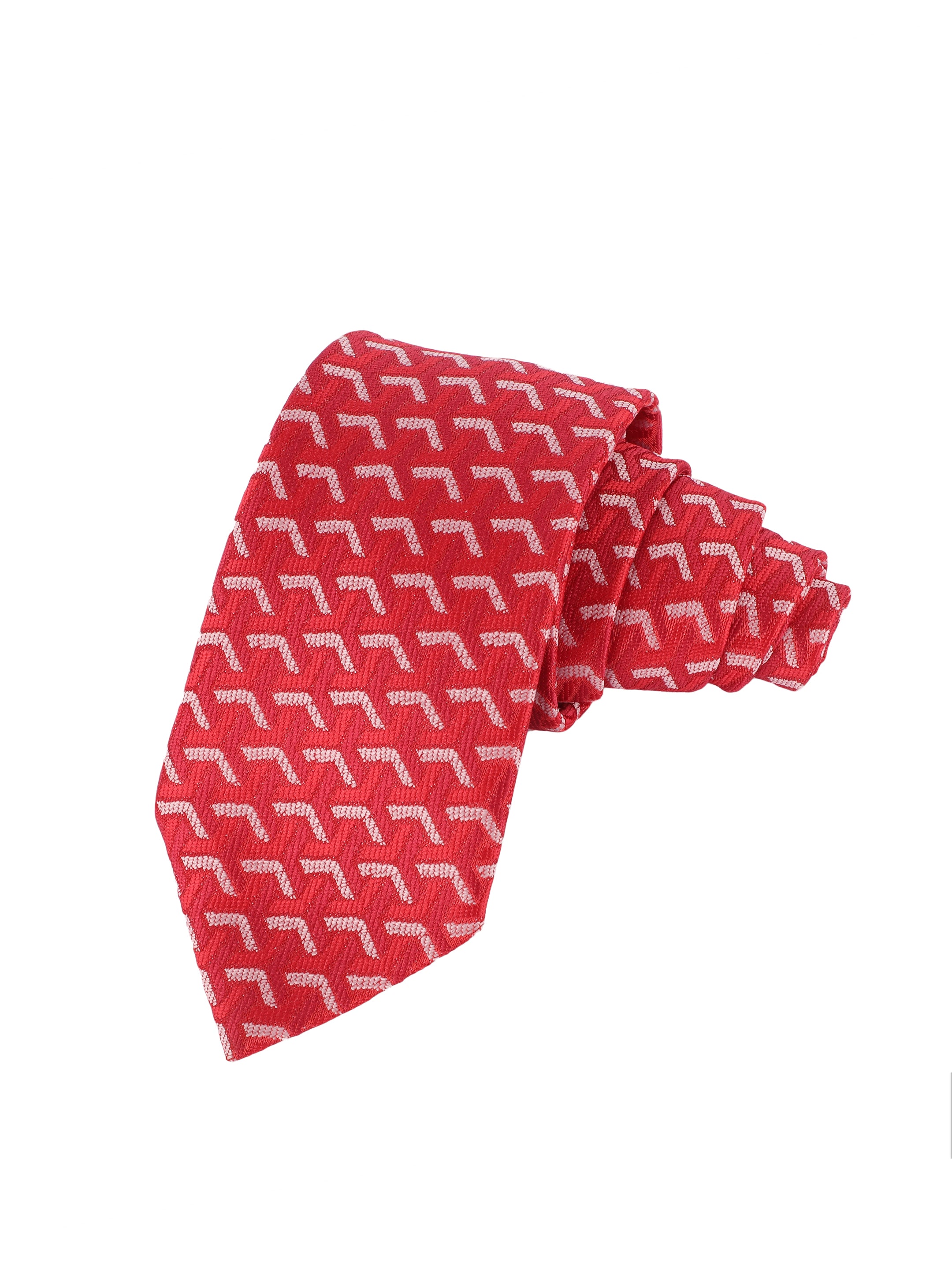 Red Chevron Geometric Tie