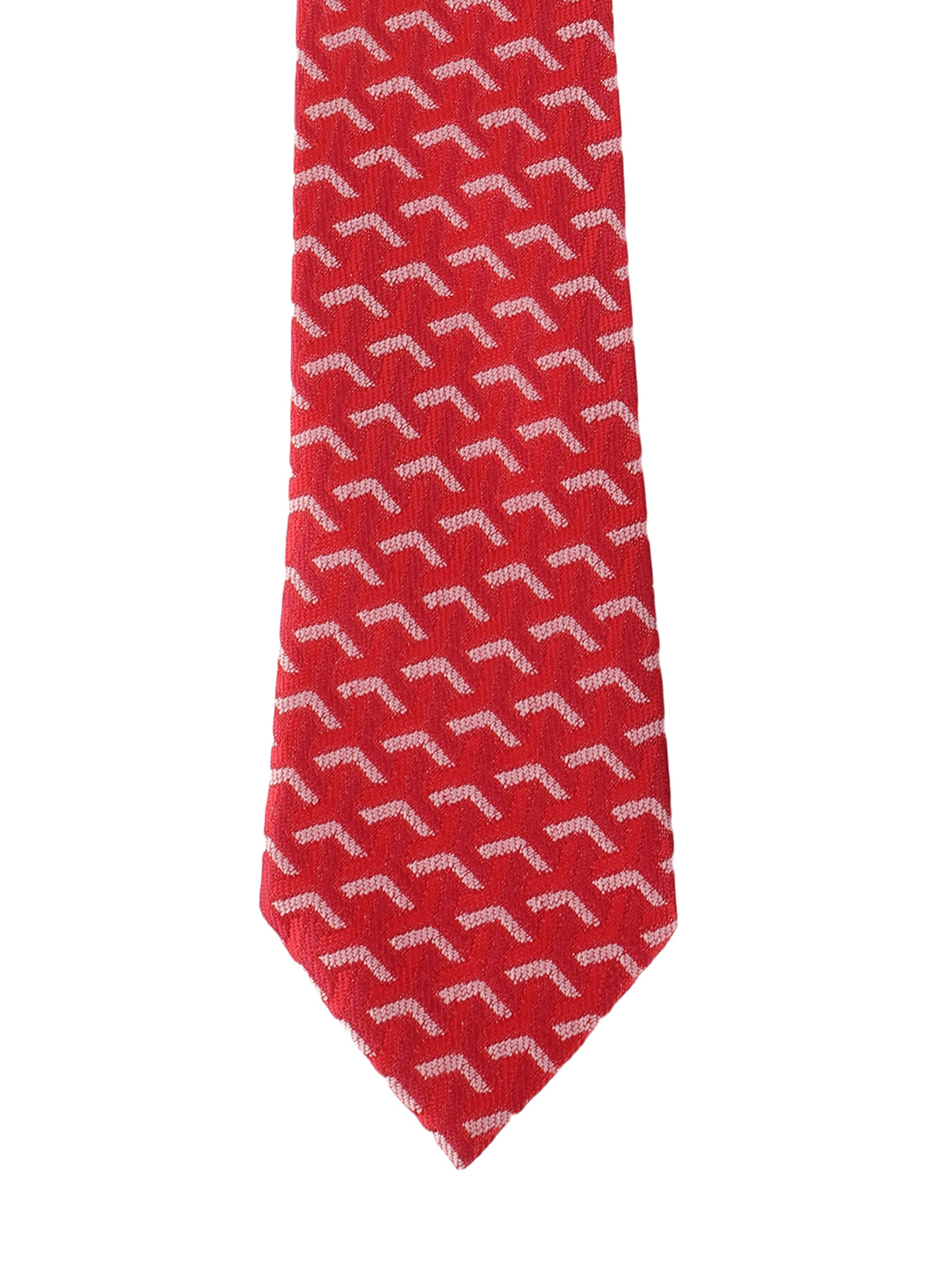 Red Chevron Geometric Tie