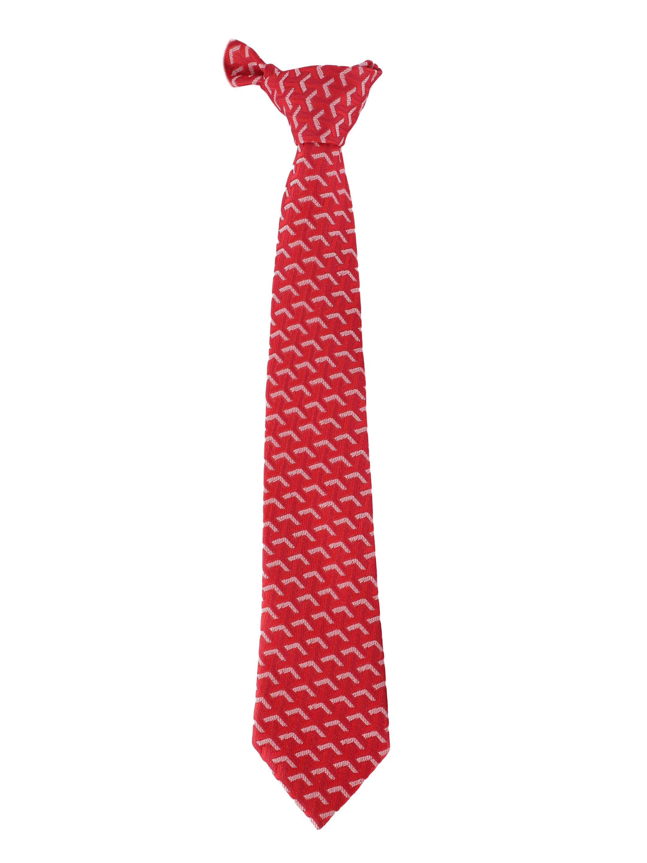 Red Chevron Geometric Tie