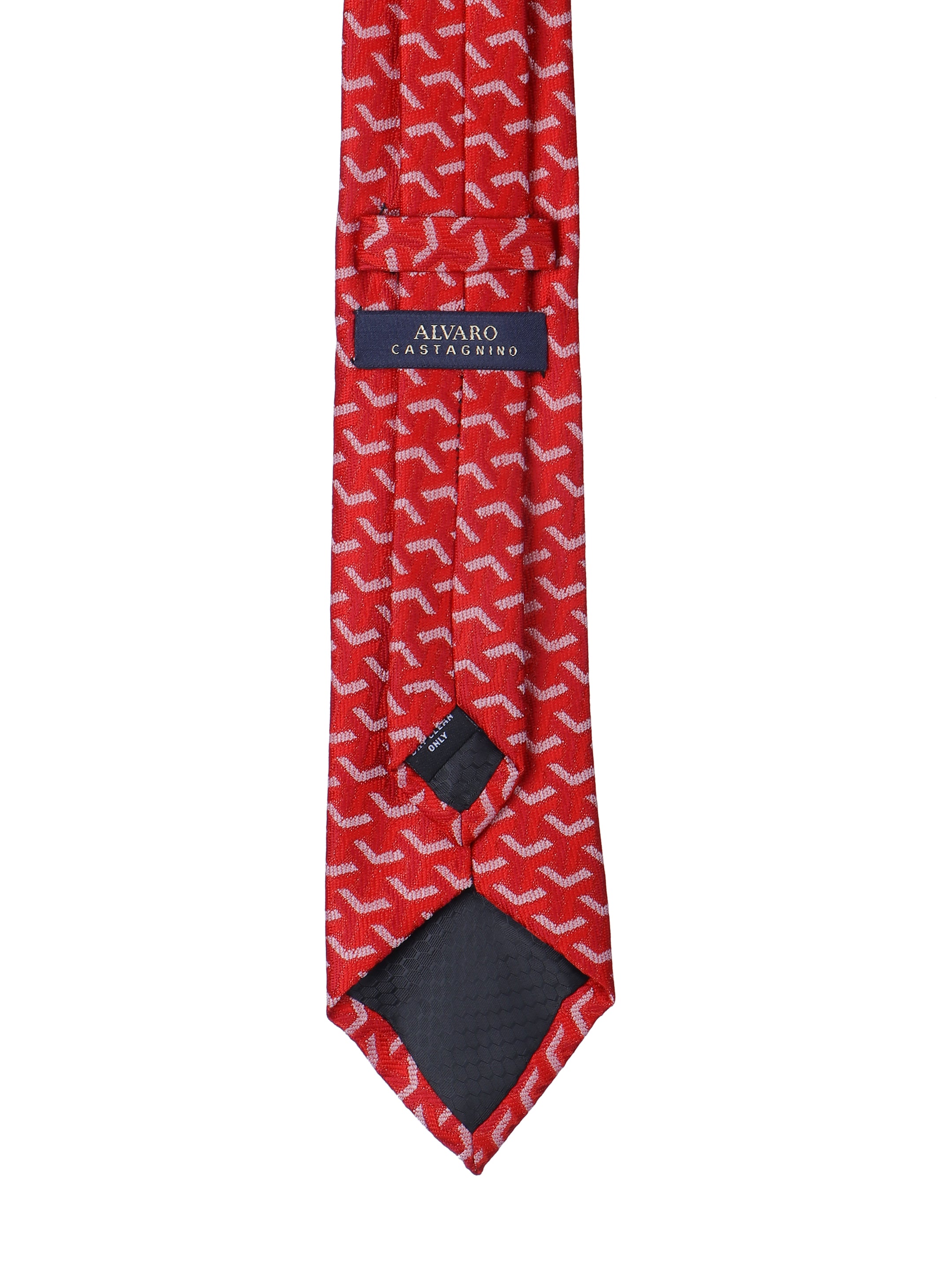 Red Chevron Geometric Tie