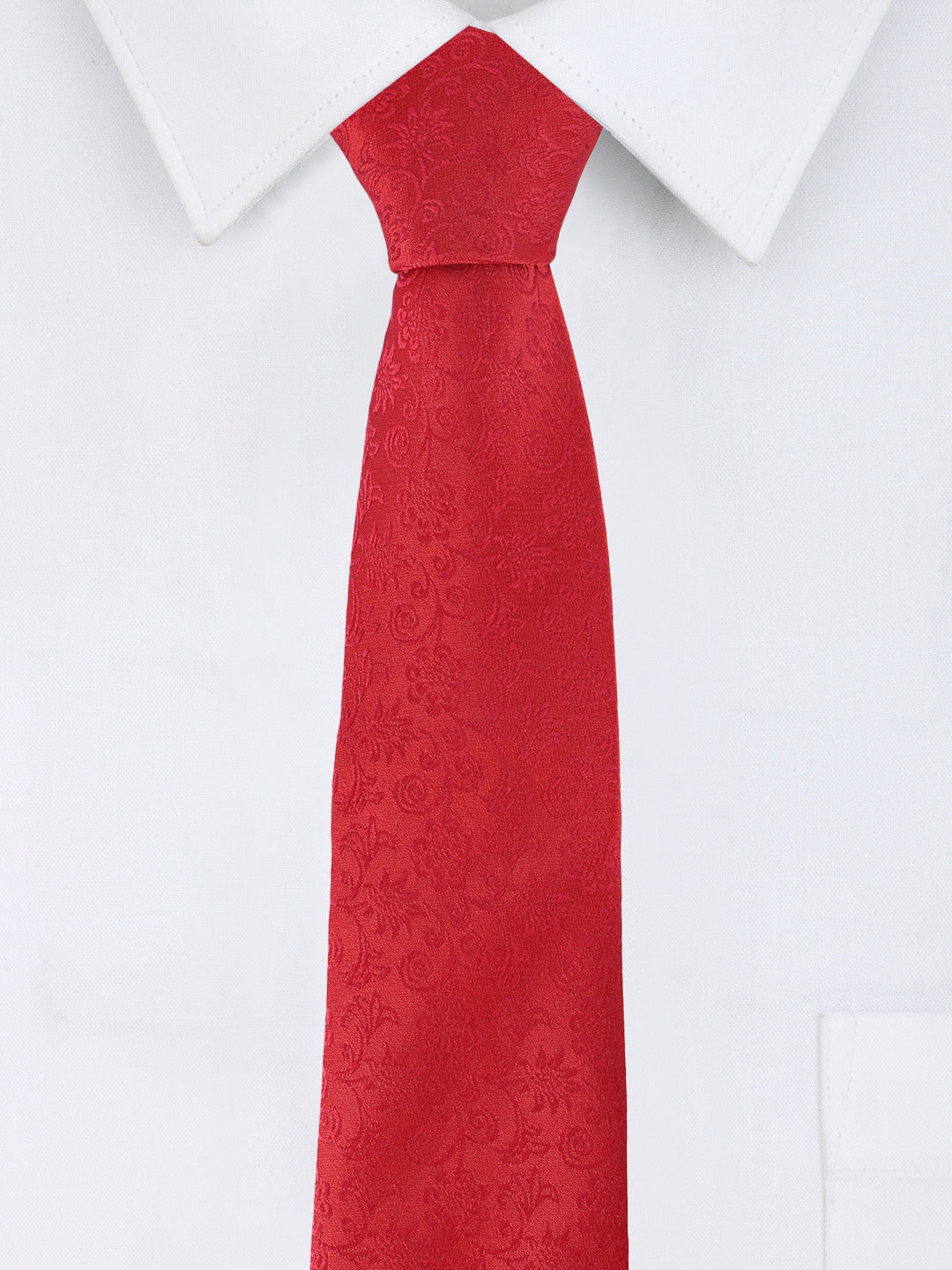 Red Floral Design Tie