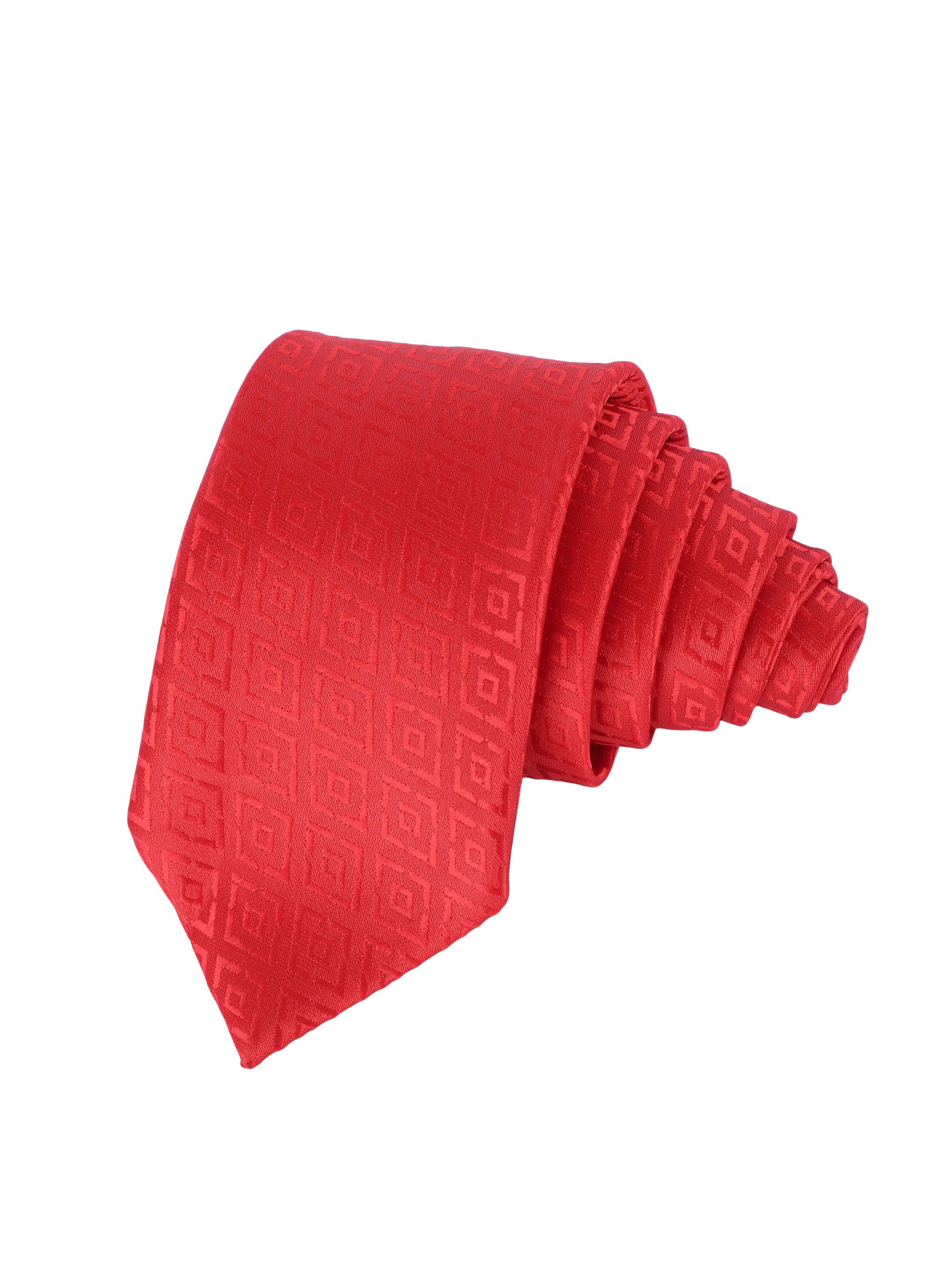 Red Square Geometric Tie