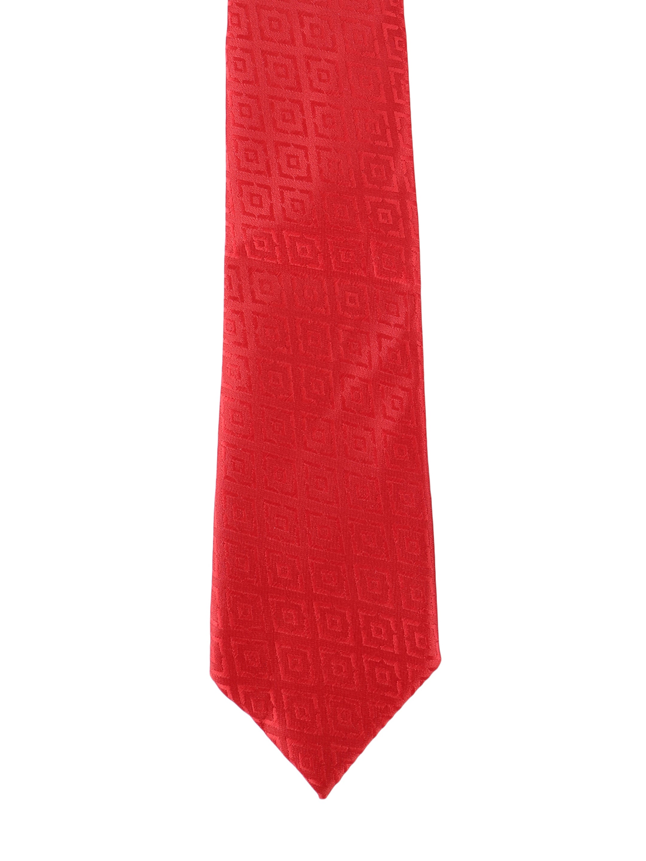 Red Square Geometric Tie