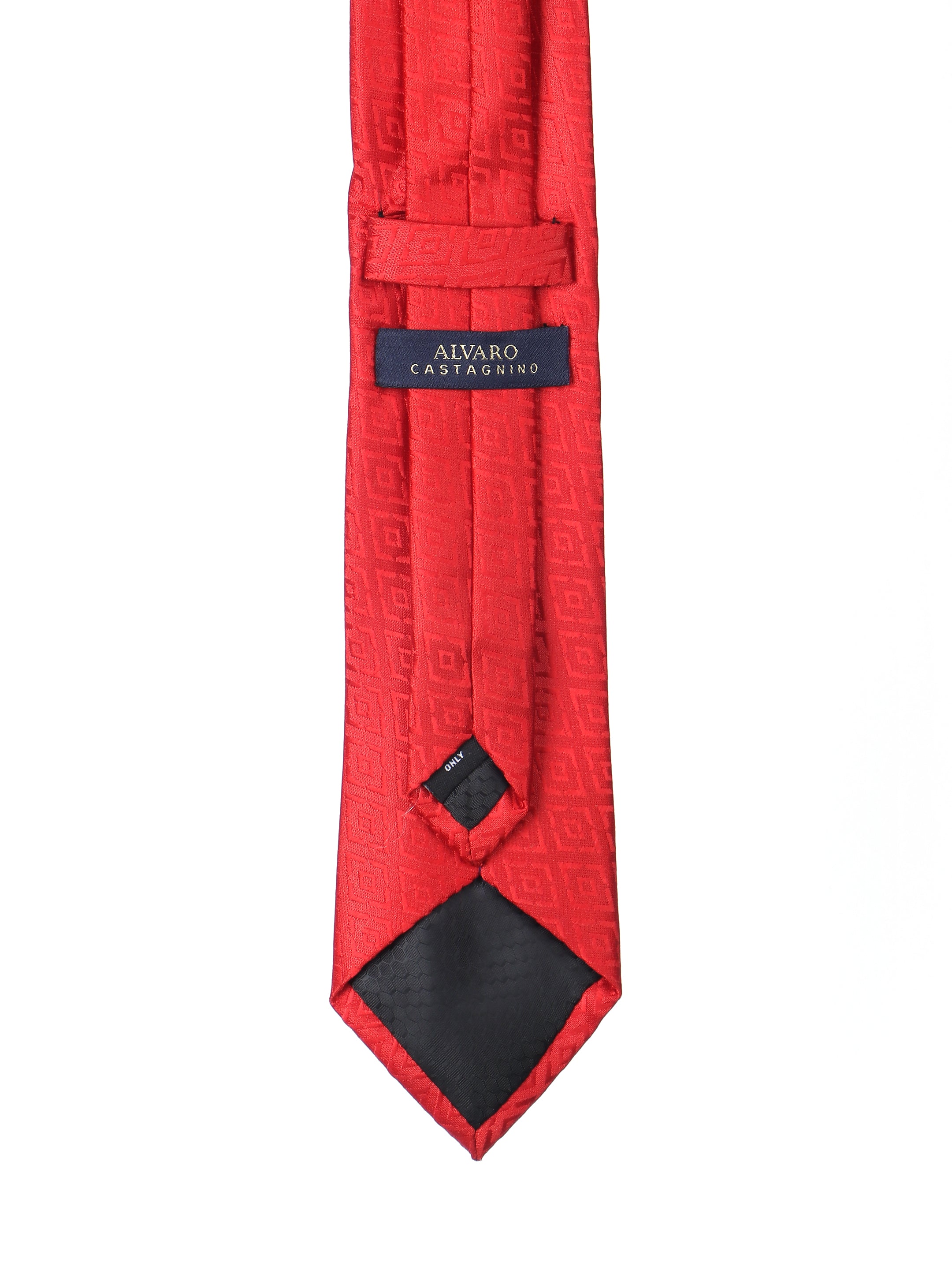 Red Square Geometric Tie