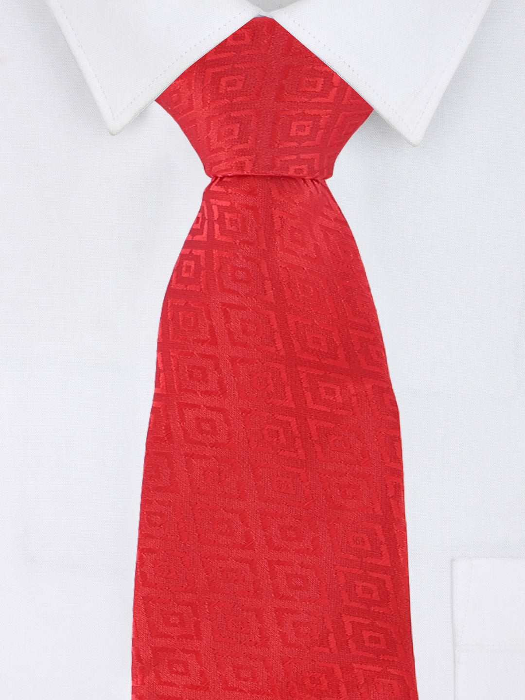 Red Square Geometric Tie