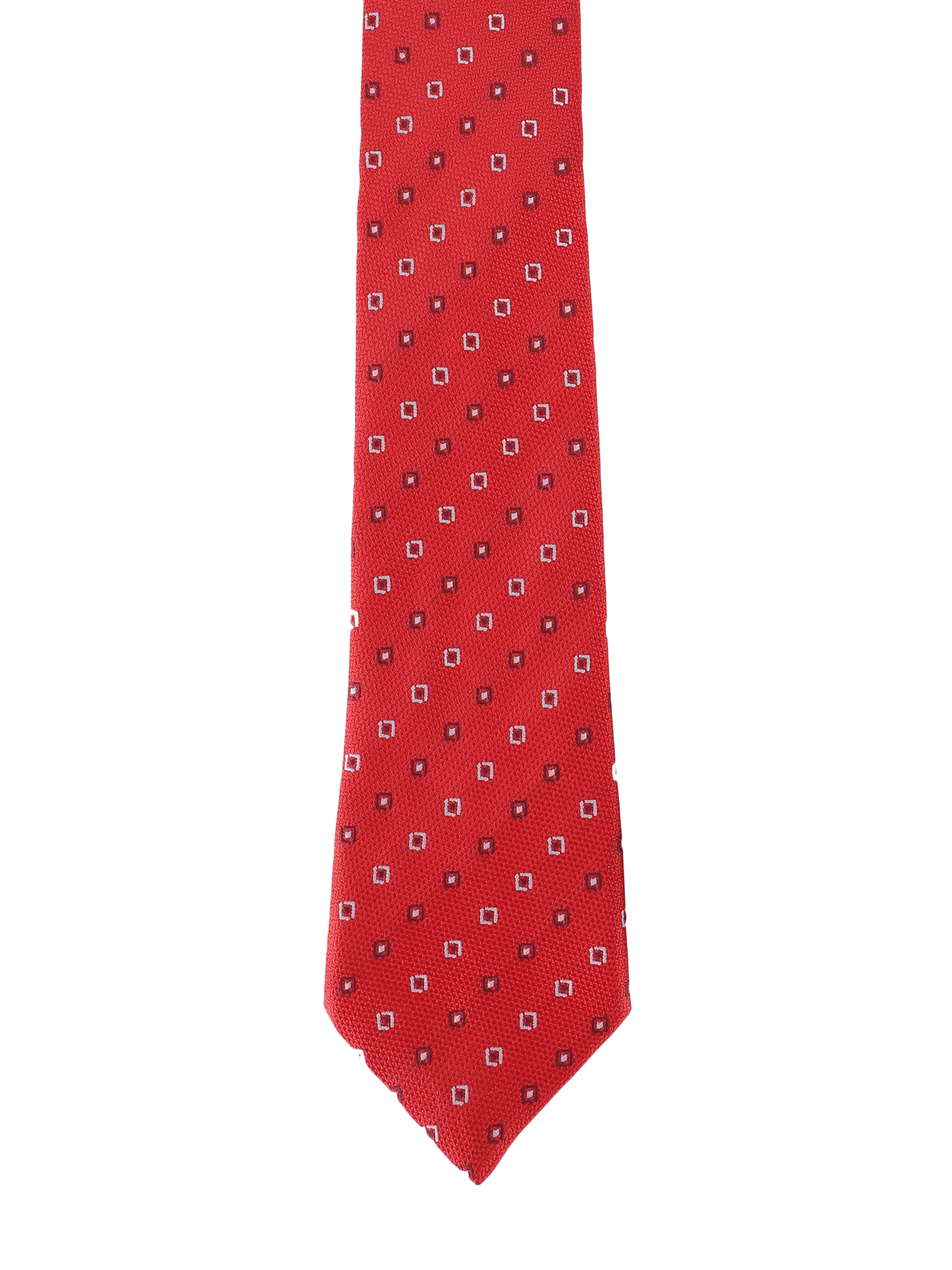 Red Square Dot Geometric Tie