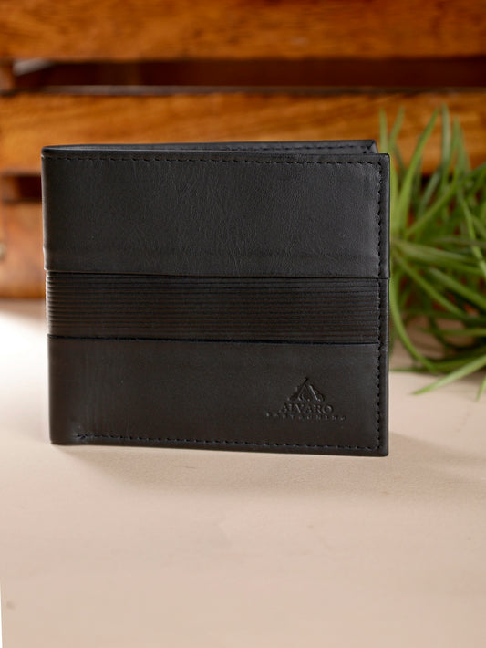 Alvaro Castagnino Black Coloured Two Fold Leather Wallet for Men