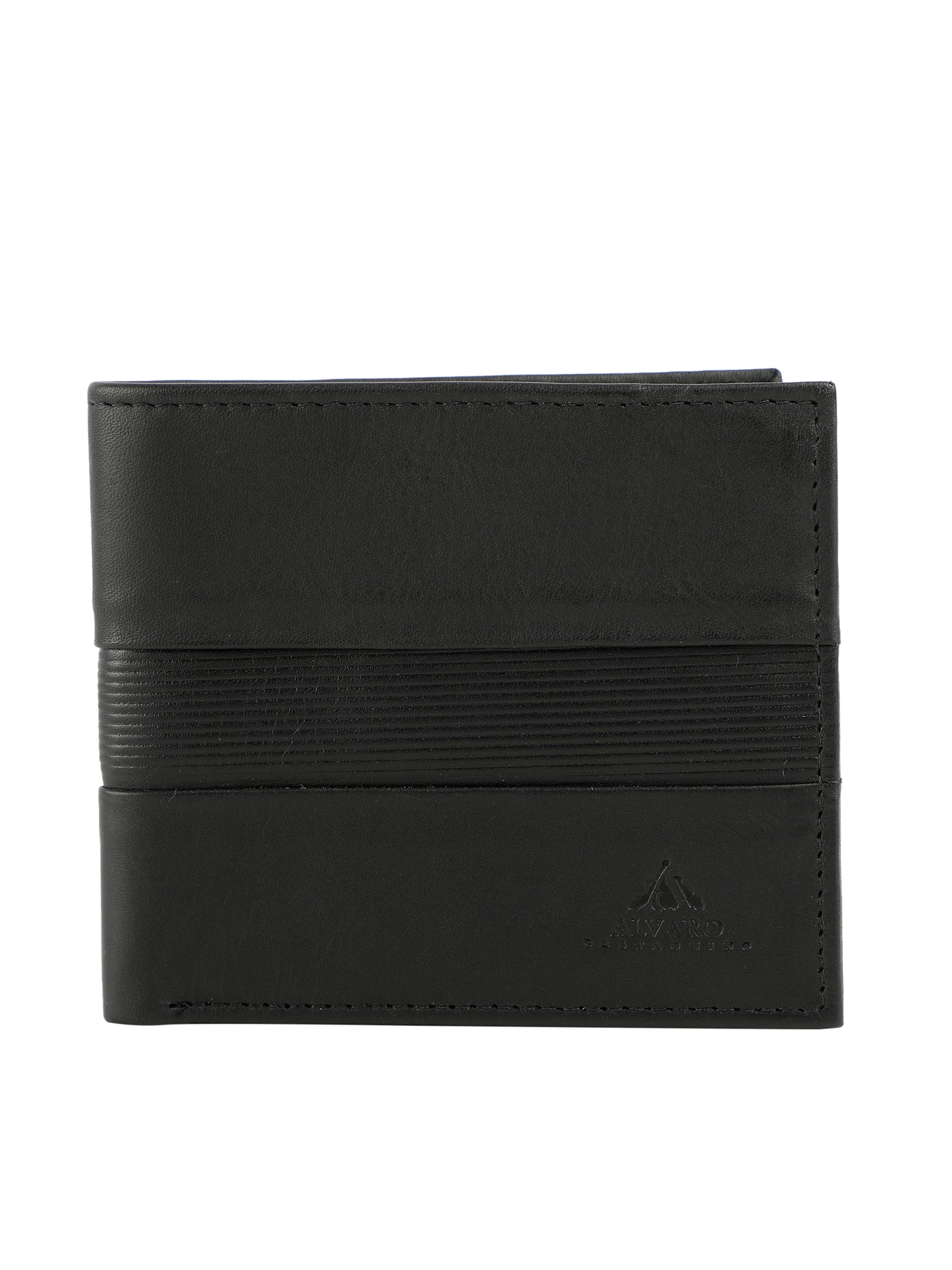 Alvaro Castagnino Black Coloured Two Fold Leather Wallet for Men
