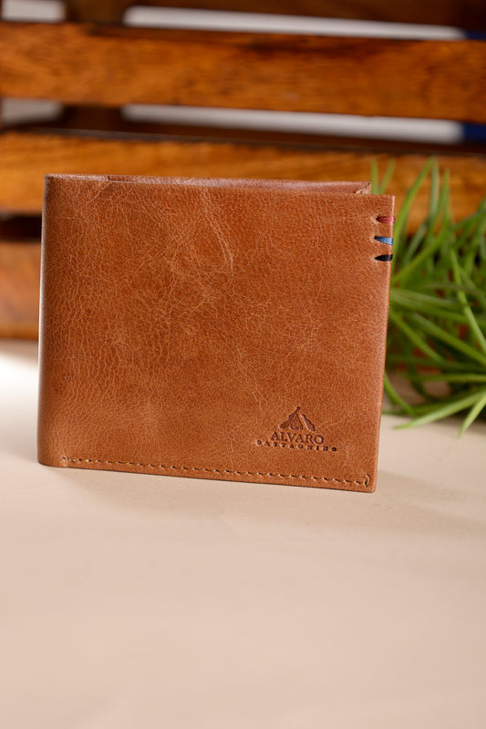 Alvaro Castagnino Tan Coloured Two Fold Leather Wallet for Men