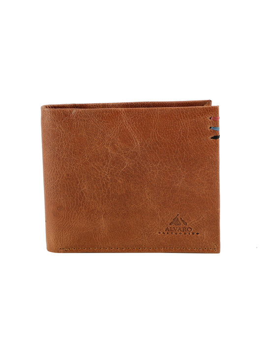 Alvaro Castagnino Tan Coloured Two Fold Leather Wallet for Men