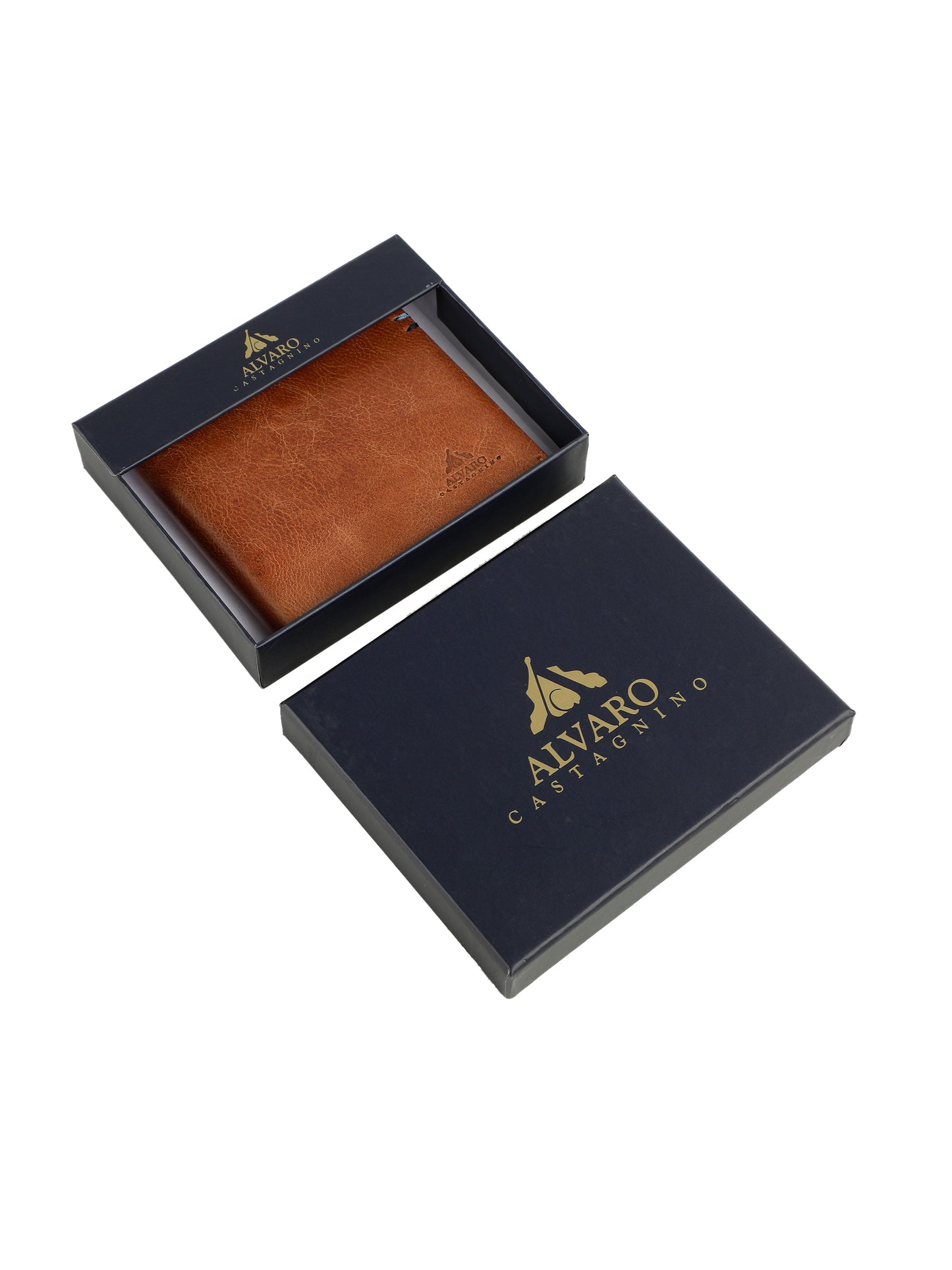 Alvaro Castagnino Tan Coloured Two Fold Leather Wallet for Men