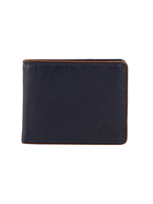 Alvaro Castagnino Blue & Brown Coloured Two Fold Leather Wallet for Men