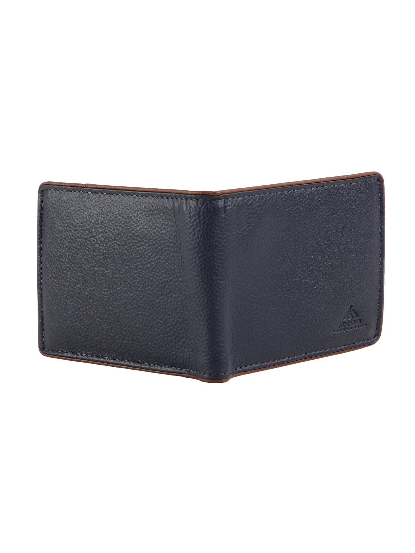 Alvaro Castagnino Blue & Brown Coloured Two Fold Leather Wallet for Men