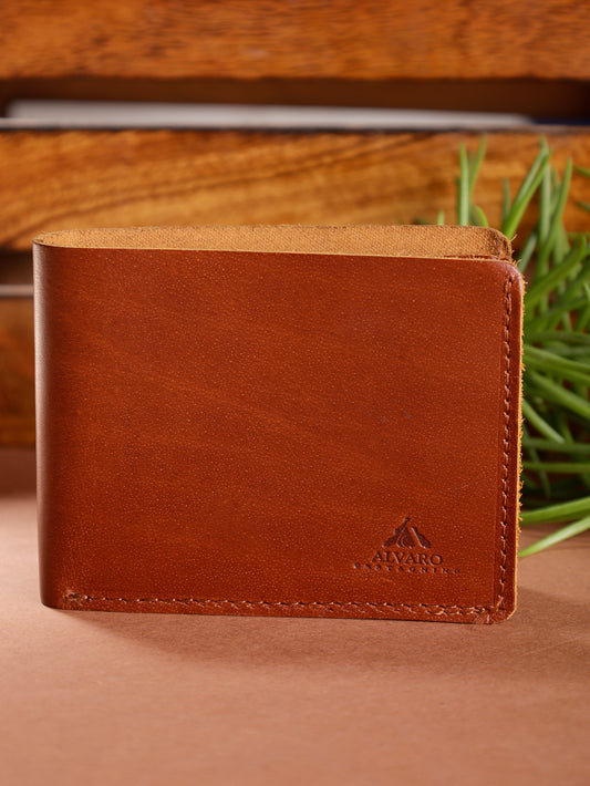 Alvaro Castagnino Tan Coloured Two Fold Leather Wallet for Men