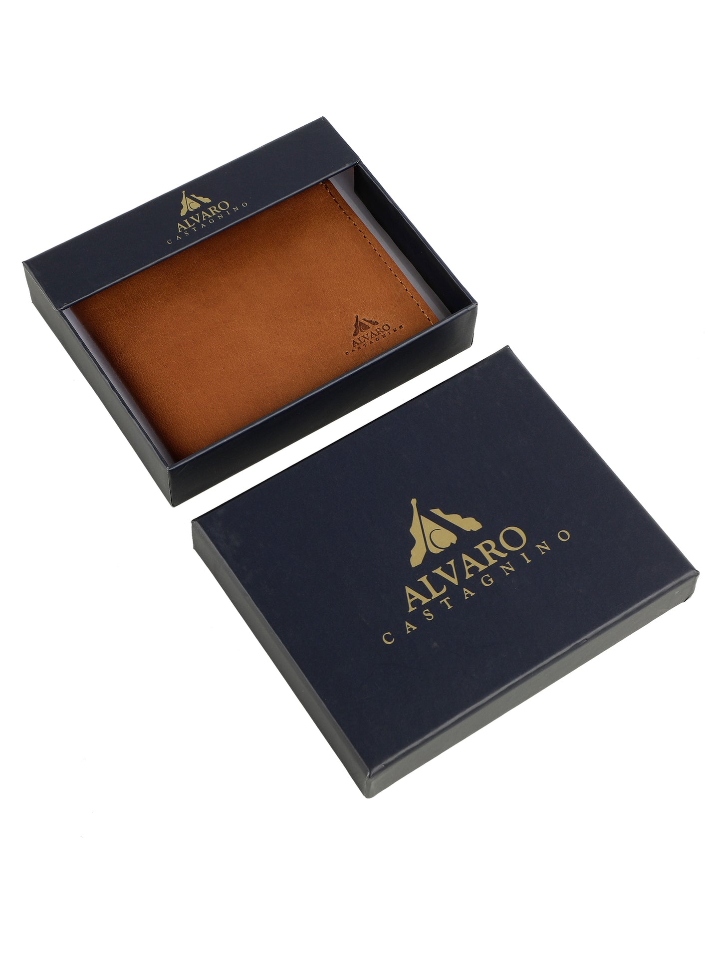 Alvaro Castagnino Tan Coloured Two Fold Leather Wallet for Men