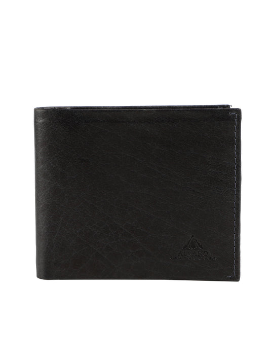 Alvaro Castagnino Black Coloured Two Fold Leather Wallet for Men