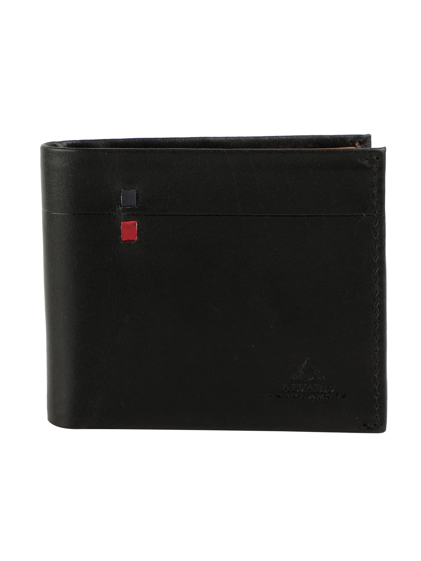 Alvaro Castagnino Black & Brown Coloured Two Fold Leather Wallet for Men