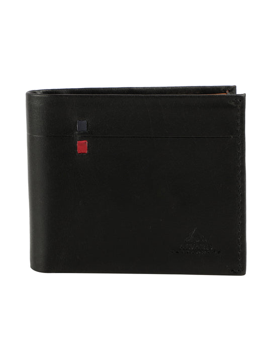 Alvaro Castagnino Black & Brown Coloured Two Fold Leather Wallet for Men