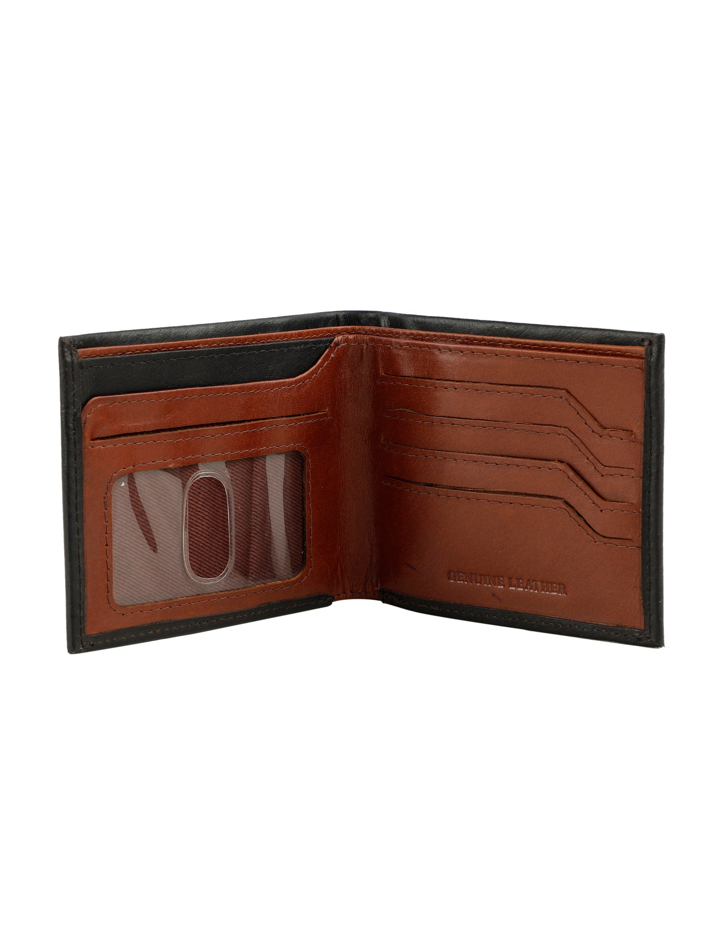 Alvaro Castagnino Black & Brown Coloured Two Fold Leather Wallet for Men
