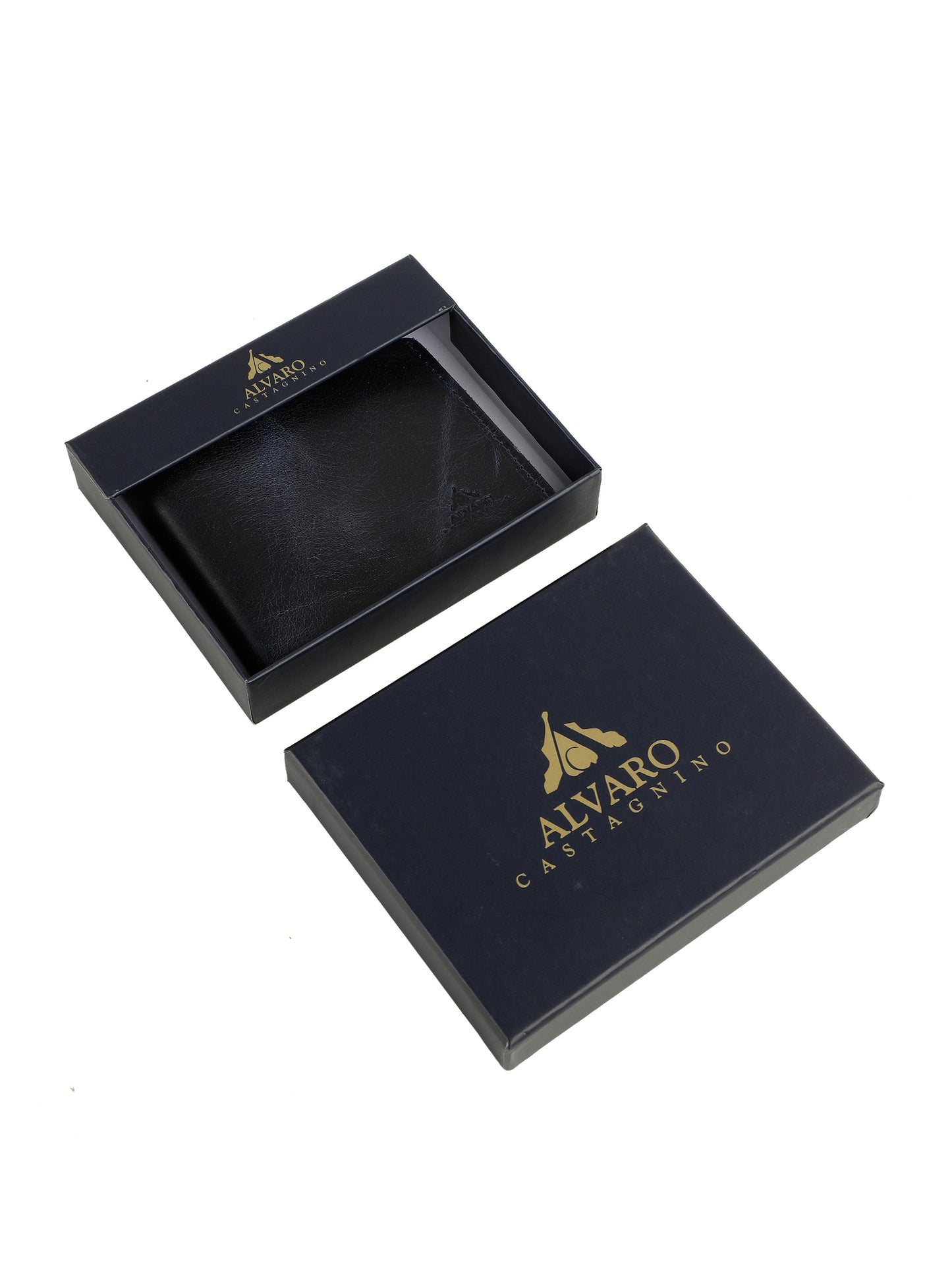 Alvaro Castagnino Blue Coloured Two Fold Leather Wallet for Men
