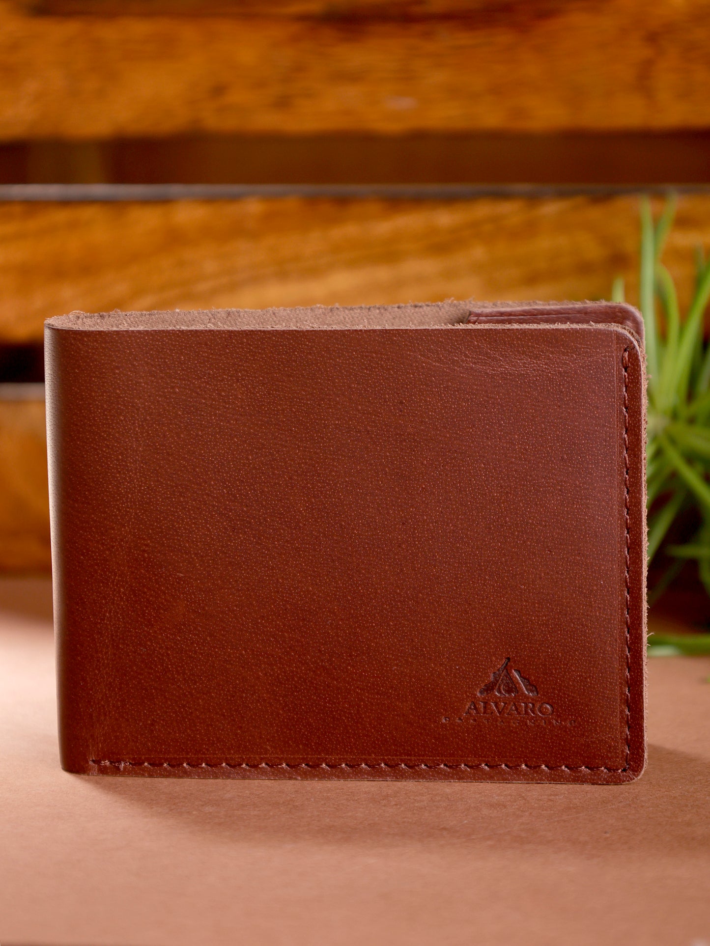 Alvaro Castagnino Tan Coloured Two Fold Leather Wallet for Men