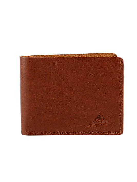 Alvaro Castagnino Tan Coloured Two Fold Leather Wallet for Men
