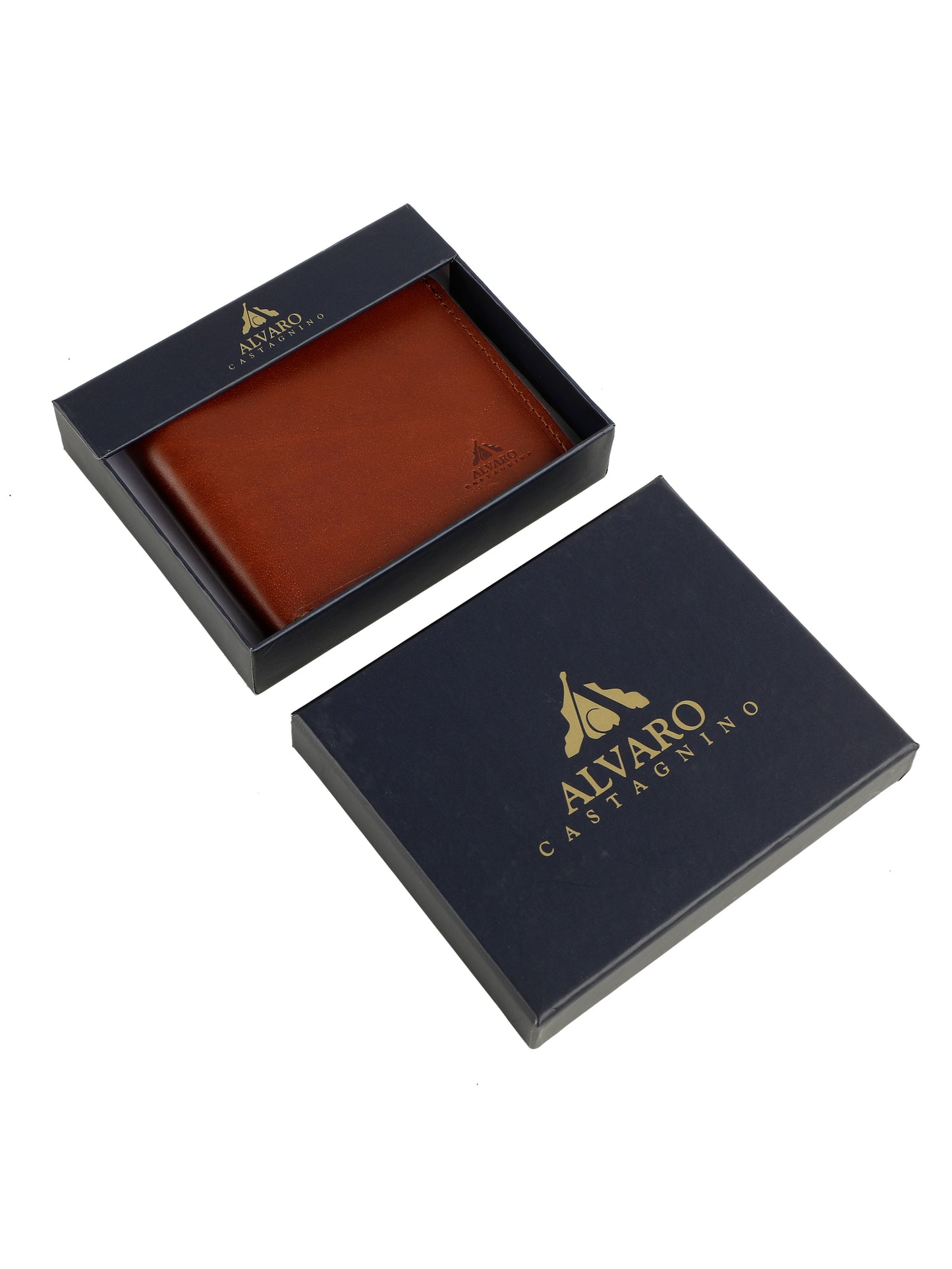 Alvaro Castagnino Tan Coloured Two Fold Leather Wallet for Men