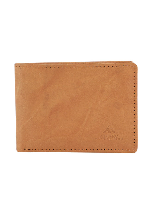 Alvaro Castagnino Tan Coloured Two Fold Leather Wallet for Men