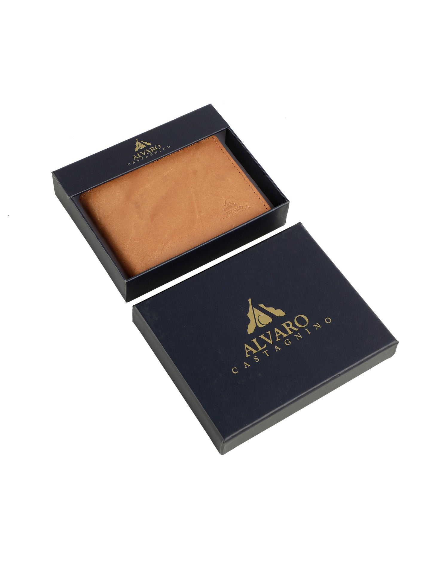 Alvaro Castagnino Tan Coloured Two Fold Leather Wallet for Men