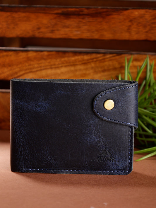 Alvaro Castagnino Blue Coloured Two Fold Leather Wallet for Men