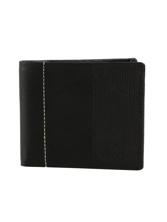 Alvaro Castagnino Black Coloured Two Fold Leather Wallet for Men
