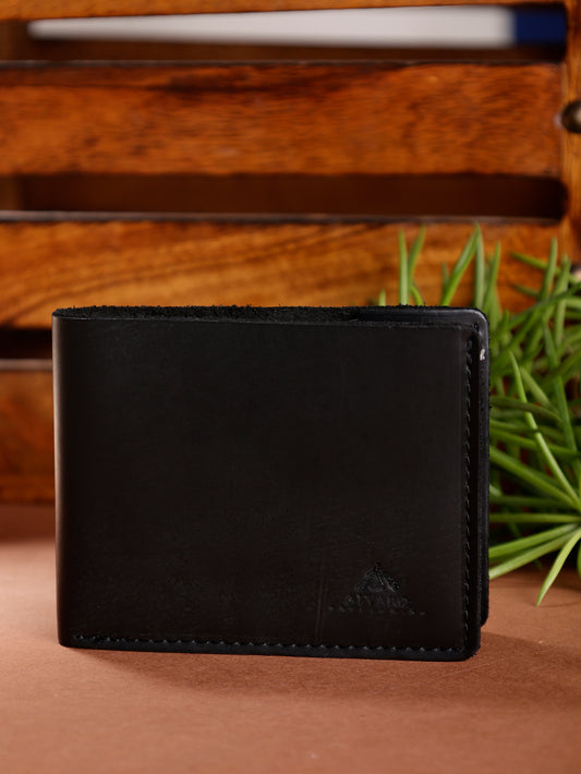 Alvaro Castagnino Black Coloured Two Fold Leather Wallet for Men