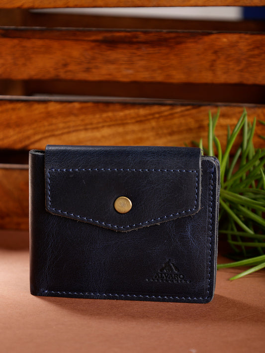 Alvaro Castagnino Blue Coloured Two Fold Leather Wallet for Men