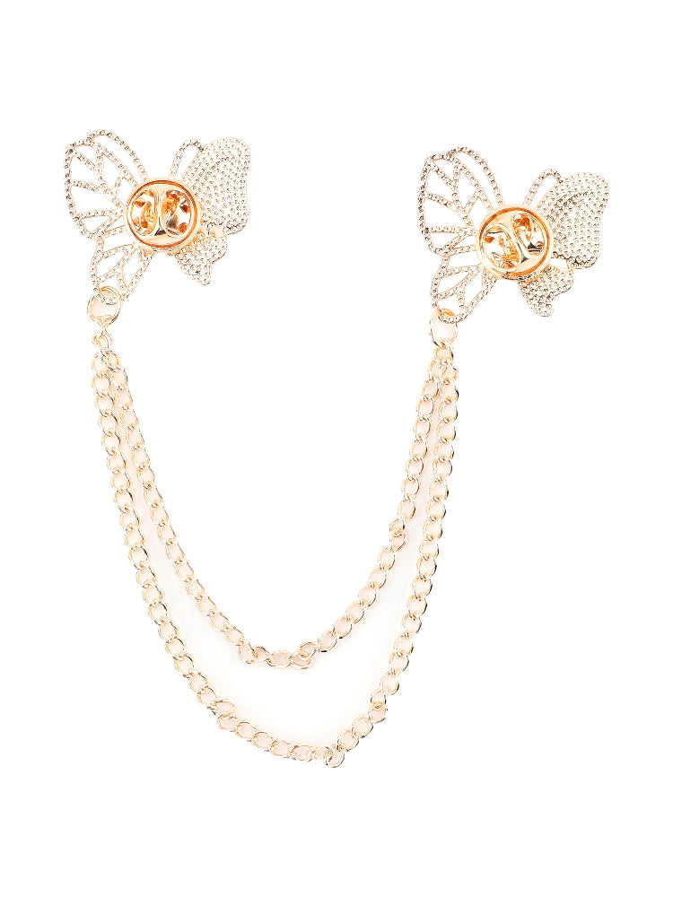 Blue Butterfly Dual-Pin Brooch