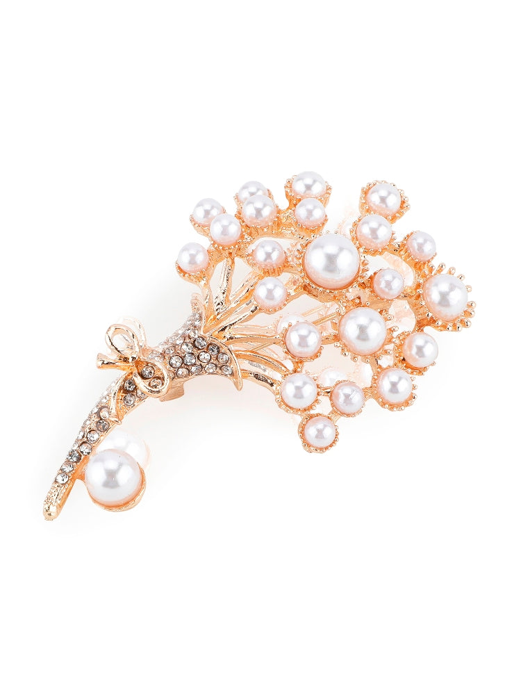 Alvaro Castagnino Men Gold & White Embellished Stylish Brooch For Men