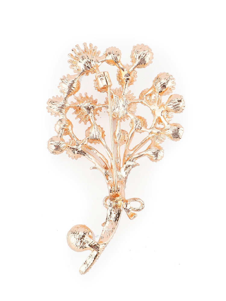 Alvaro Castagnino Men Gold & White Embellished Stylish Brooch For Men